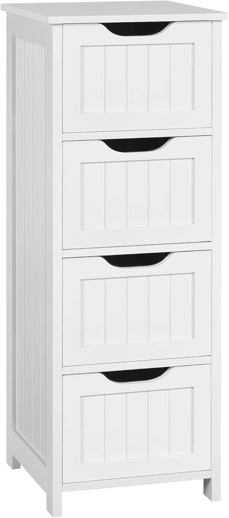 Yaheetech Bathroom Storage Cabinet, 12" W Slim 4-Drawer Design, White