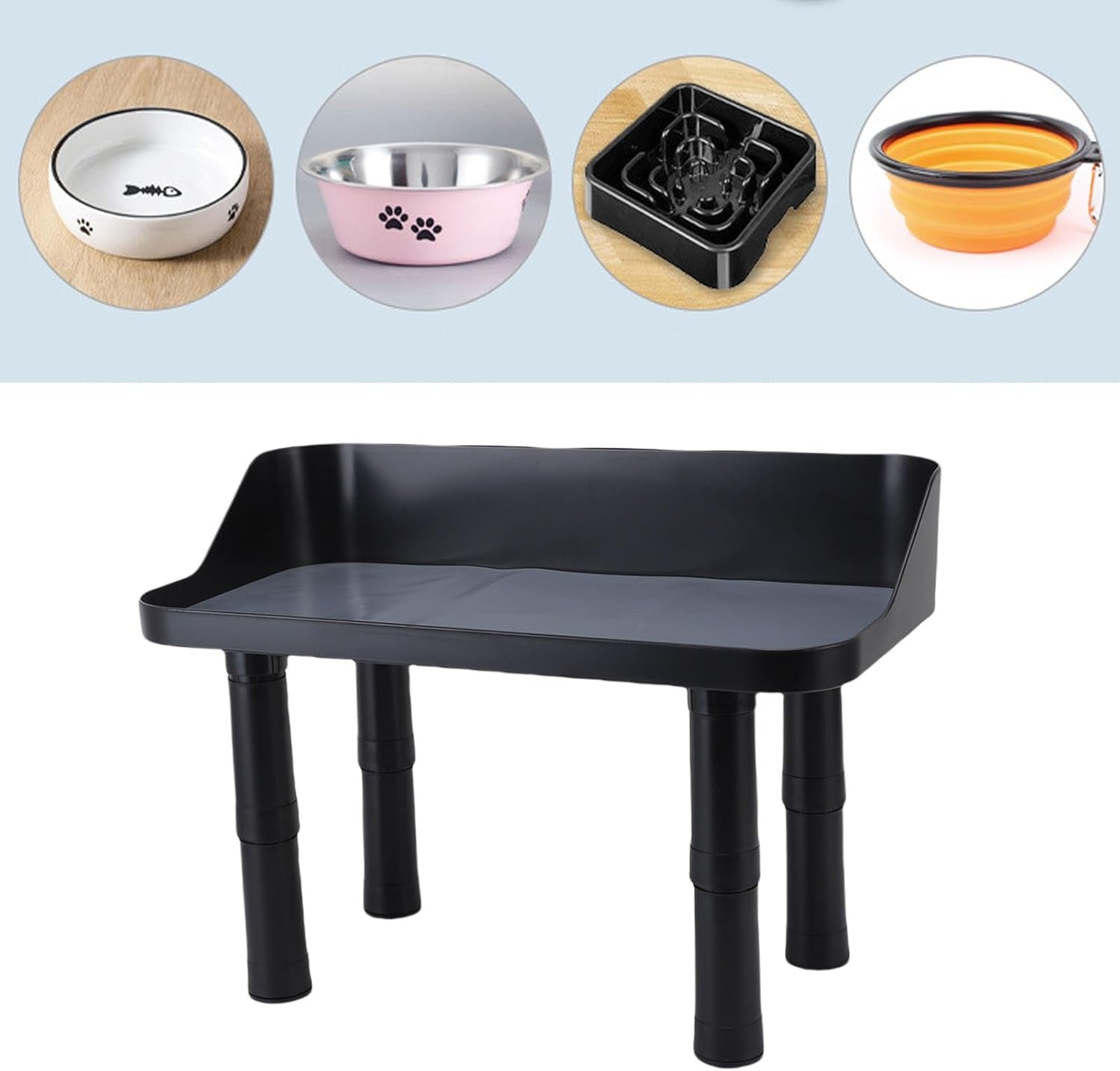 Diydeg Elevated Dog Bowls, 3 Height Adjustable Raised Dog Bowl, Plastic Food Water Bowl Stand Pet Feeder Dish Station for Small Medium Large Cats Pets
