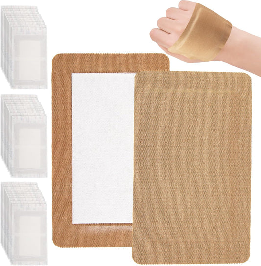 30 Pcs Extra Large Bandaids 5 X 3, Flexible Long Bandaids, Sterile Fabric Bandage, Large Bandages for Wounds, Large Adhesive Bandages with Non Stick Pad
