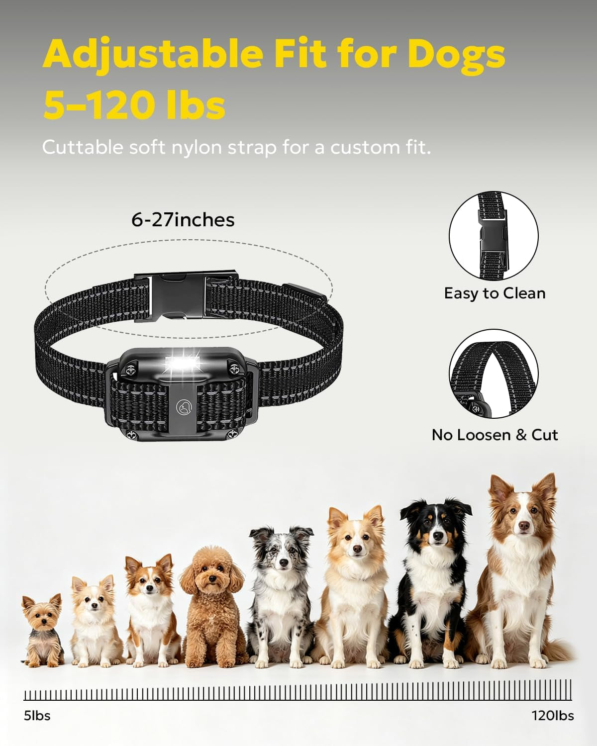 Dog Shock Collar with Remote, Dog Training Electric Collar, Waterproof Rechargeable, 1640Ft Dog Shock Collar with LED Light, Beep, Vibration, Shock for Medium/Large 3 Electronic Collars Dogs