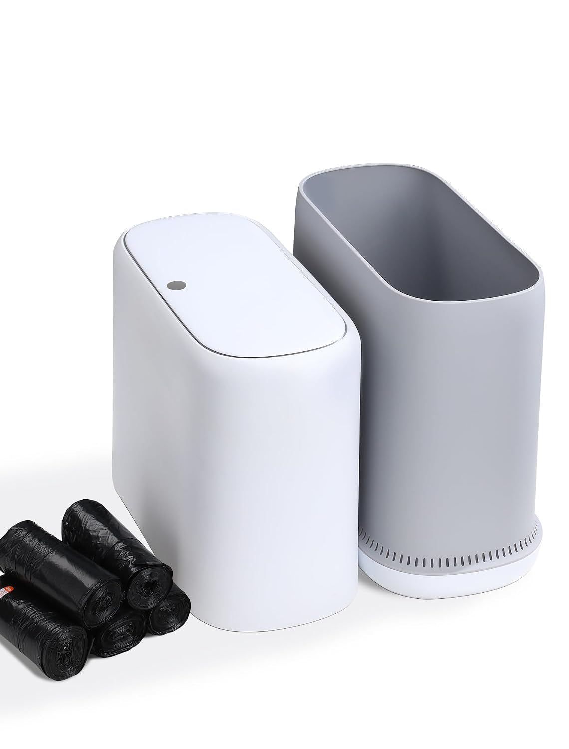 Bathroom Trash Can with Lid, 4.8 Gal, 1 Pack, 5 Bag Rolls