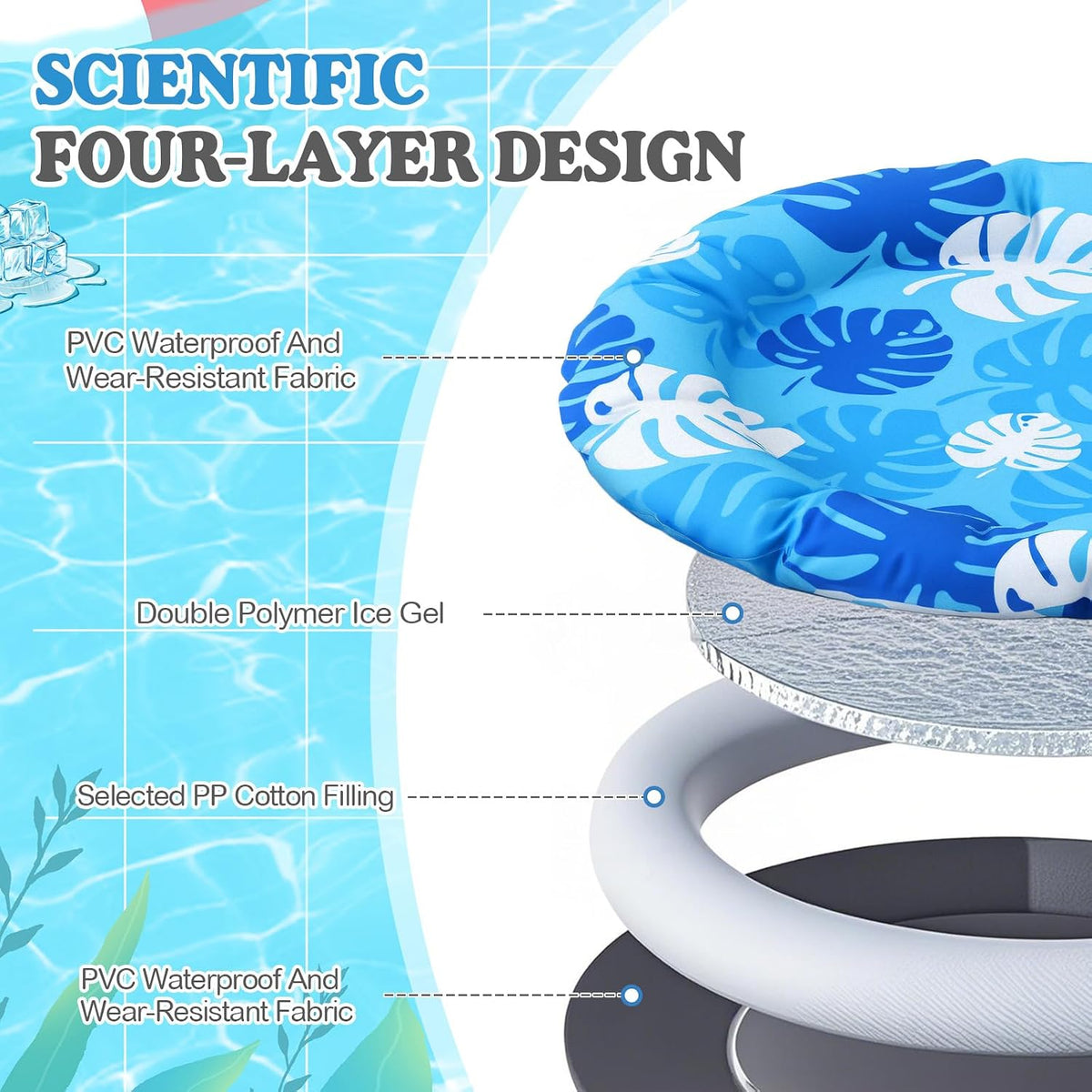 Drydiet Pet Cooling Mat for Cats & Small Dogs, Gel Pad, Washable, 20.1 In