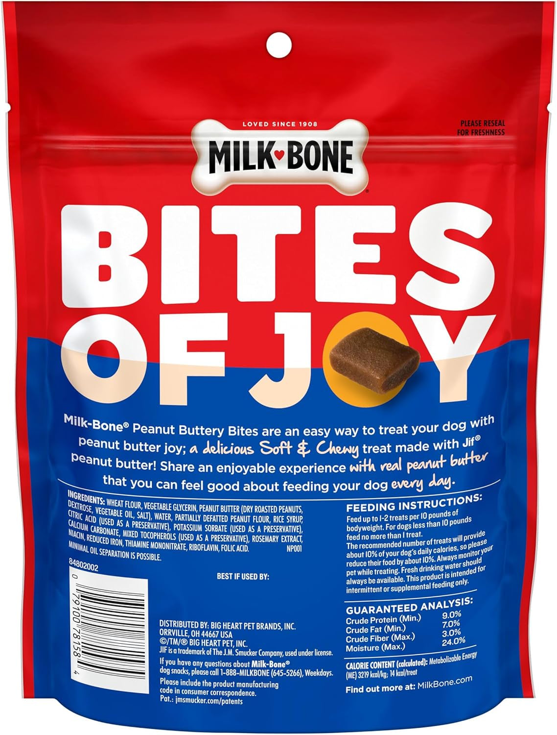 Milk-Bone Peanut Buttery Bites Soft Dog Treats with Real Peanut Butter & Bacon