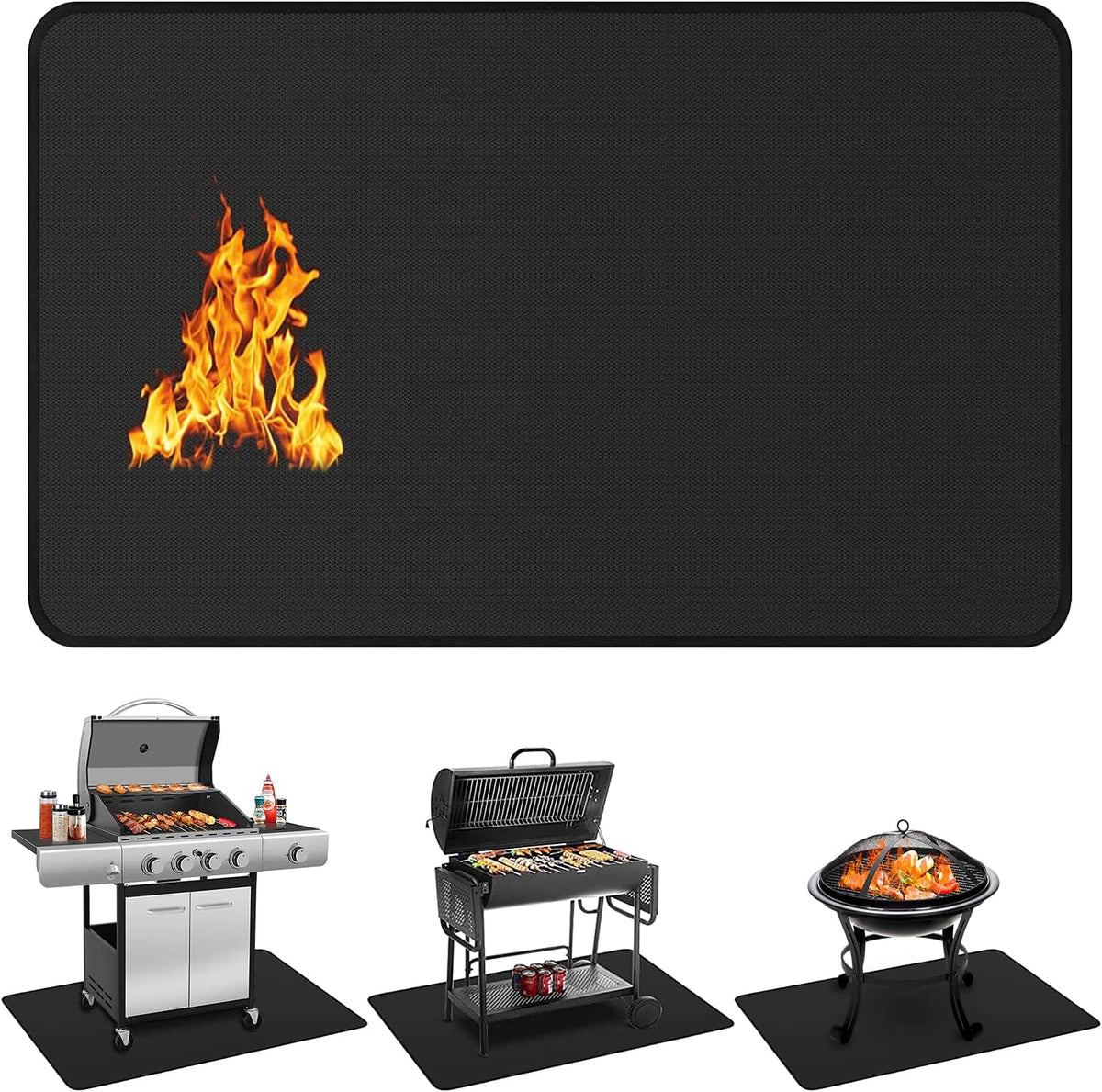 Protebox 60 X 40 Inch under Grill Mats for Outdoor Grill BBQ Deck Protector