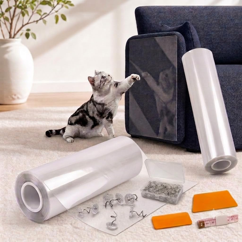2Pack Cat Scratch Furniture Protector,Thicken Vinyl Couch Guards