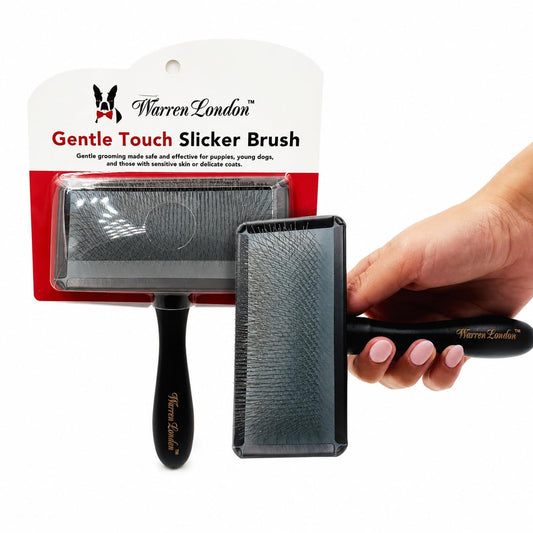 Warren London Gentle Touch Slicker Brush for Puppies & Small Dogs