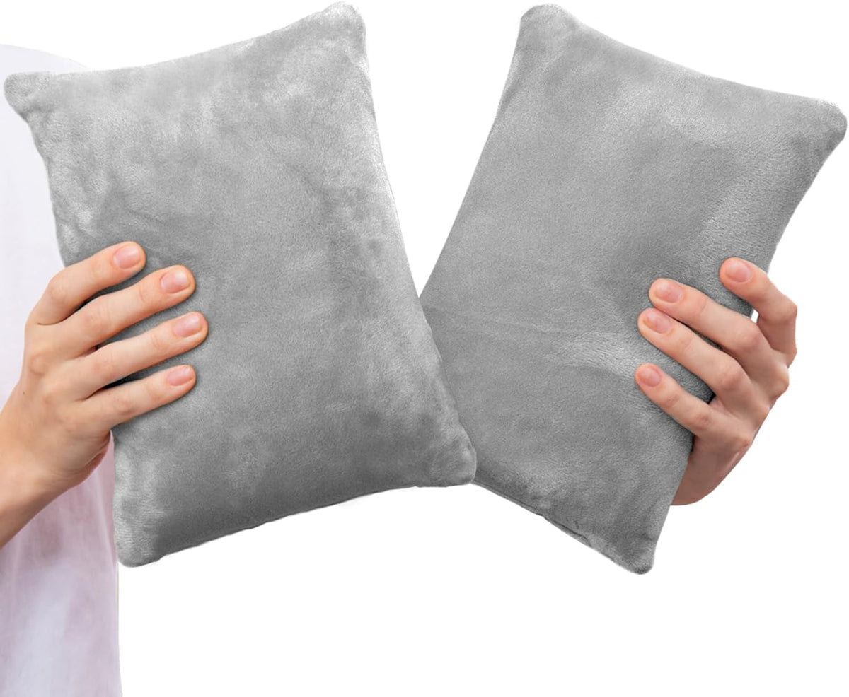 1 MIDDLE ONE 2 Pack Small Pillow, Memory Foam Mini Pillow 11 X 7 Inches for Travel, Sleeping, Nap and Neck, Knee, Lumbar Support, Tiny Cushion for Pet, Dogs (Grey)