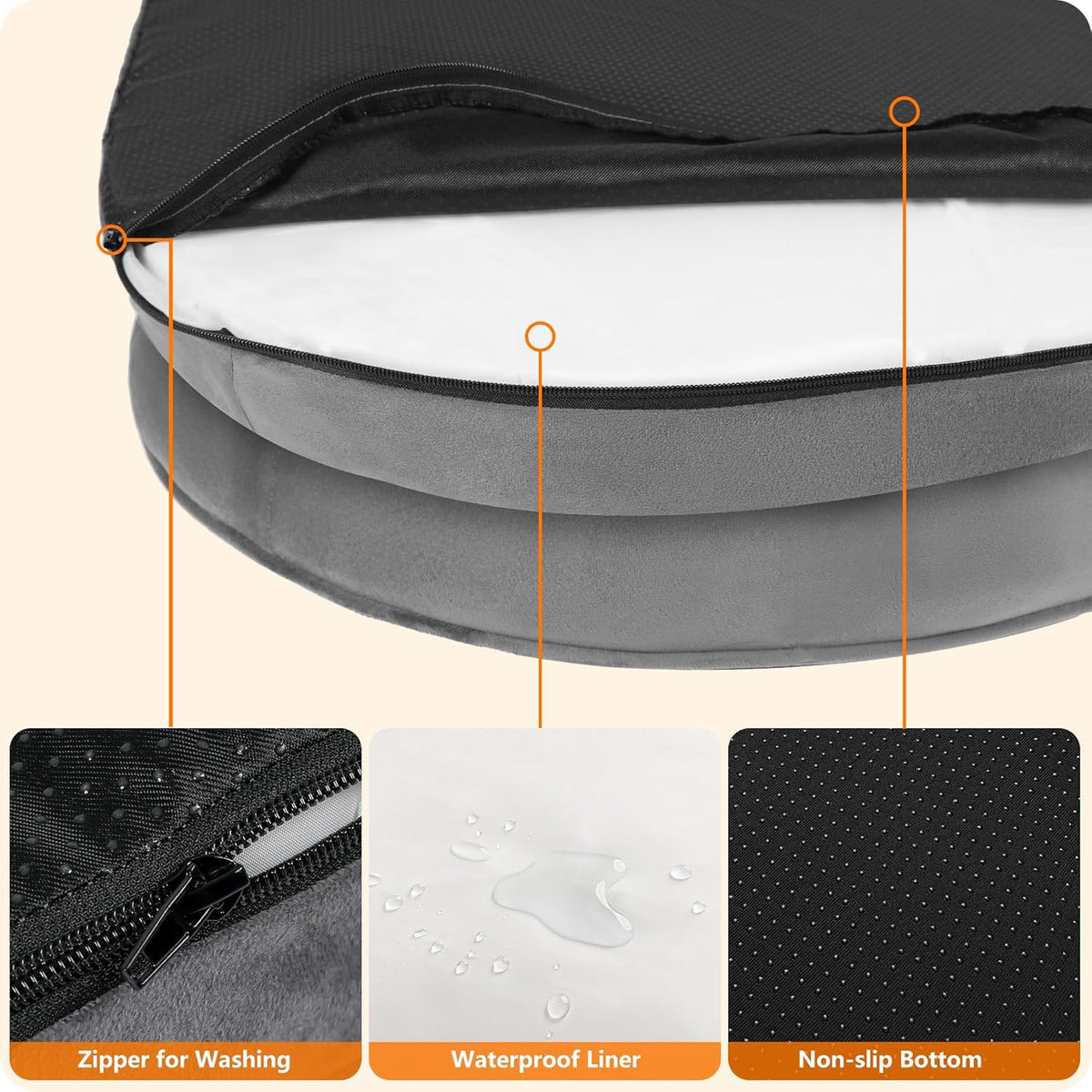 Dwanton Orthopedic Waterproof Medium Dog Bed Sofa, Gel Memory Foam, 36"