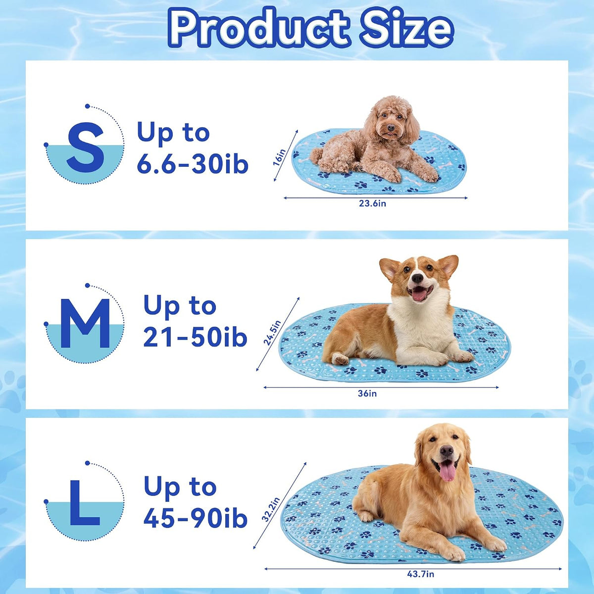 Cooling Mat for Dogs, Gel Dog Cooling Mat Pet Pad for Cats, Crates & Beds