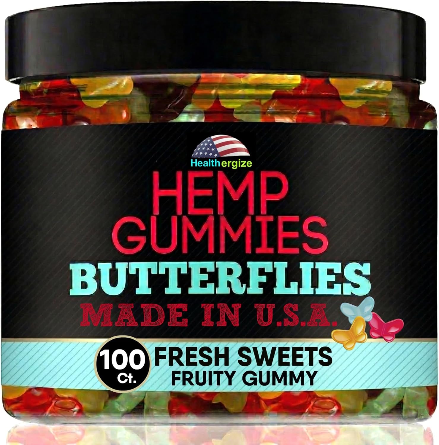Hemp Gummies for Sleep-Delicious Butterflies Gummy Bears-10 Fresh Fruity Flavors-Natural Candy Edibles for Peace and Relaxation, Nighttime Rest, Calm & Relax-Made in USA-100 Count