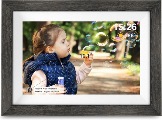 Frameo Digital Photo Frame,10.1 Inch Wifi Smart Digital Picture Frame with HD IPS Touch Screen,Auto-Rotate,Send Pictures from Anywhere via Frameo App,Gifts for Mom