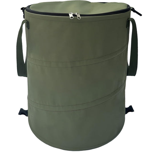 Pop up Camping Trash Can,24 Gallon Collapsible Garden Bin with Lid(Green)