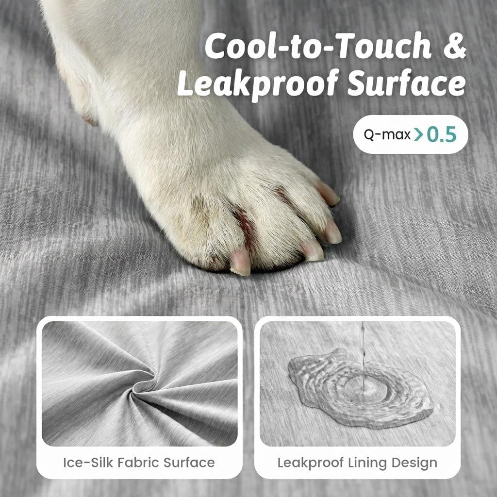 COZY KISS Cooling Orthopedic Dog Bed, Q-Max>0.5, Waterproof Lining, 36X27In
