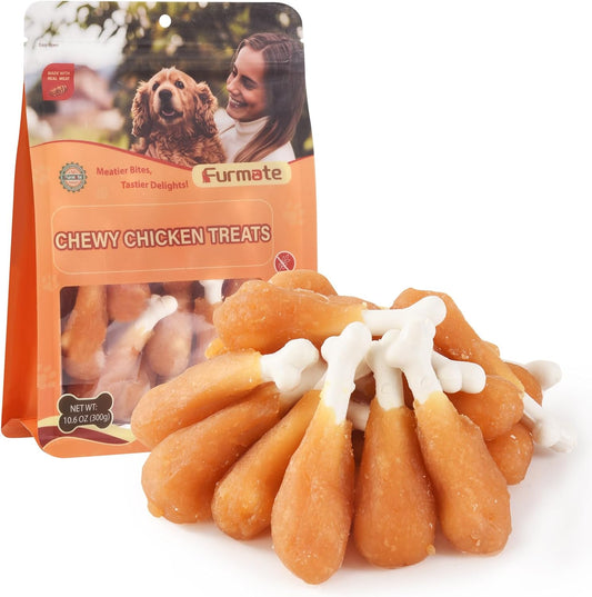 Dog Treats, Chicken Wrapped Calcium Bones, Rawhide-Free, 10.6 Oz