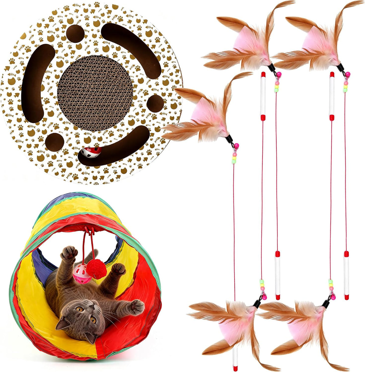 7 Pcs Interactive Toy Set Equipment for Feline Activity Cat Kitten Pet