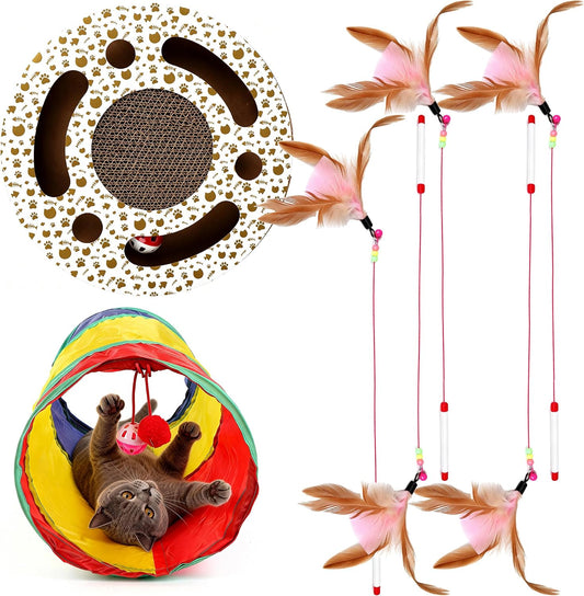 7 Pcs Interactive Toy Set Equipment for Feline Activity Cat Kitten Pet