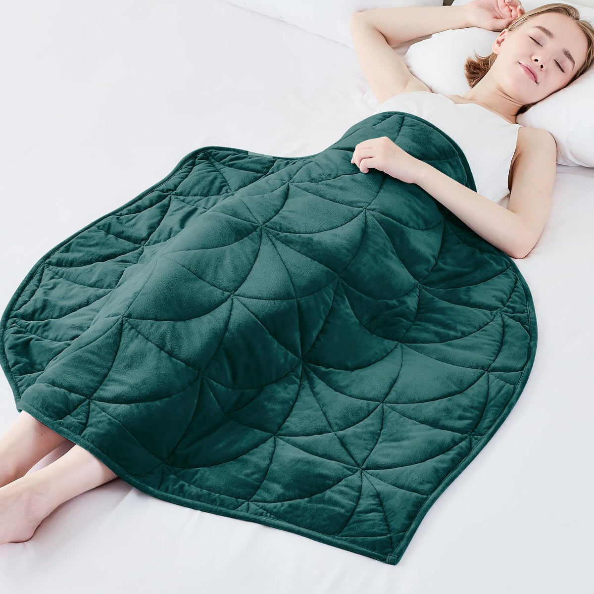 Weighted Lap Blanket 7 Lbs for Adults, Small Weighted Blanket, 40" X 52"