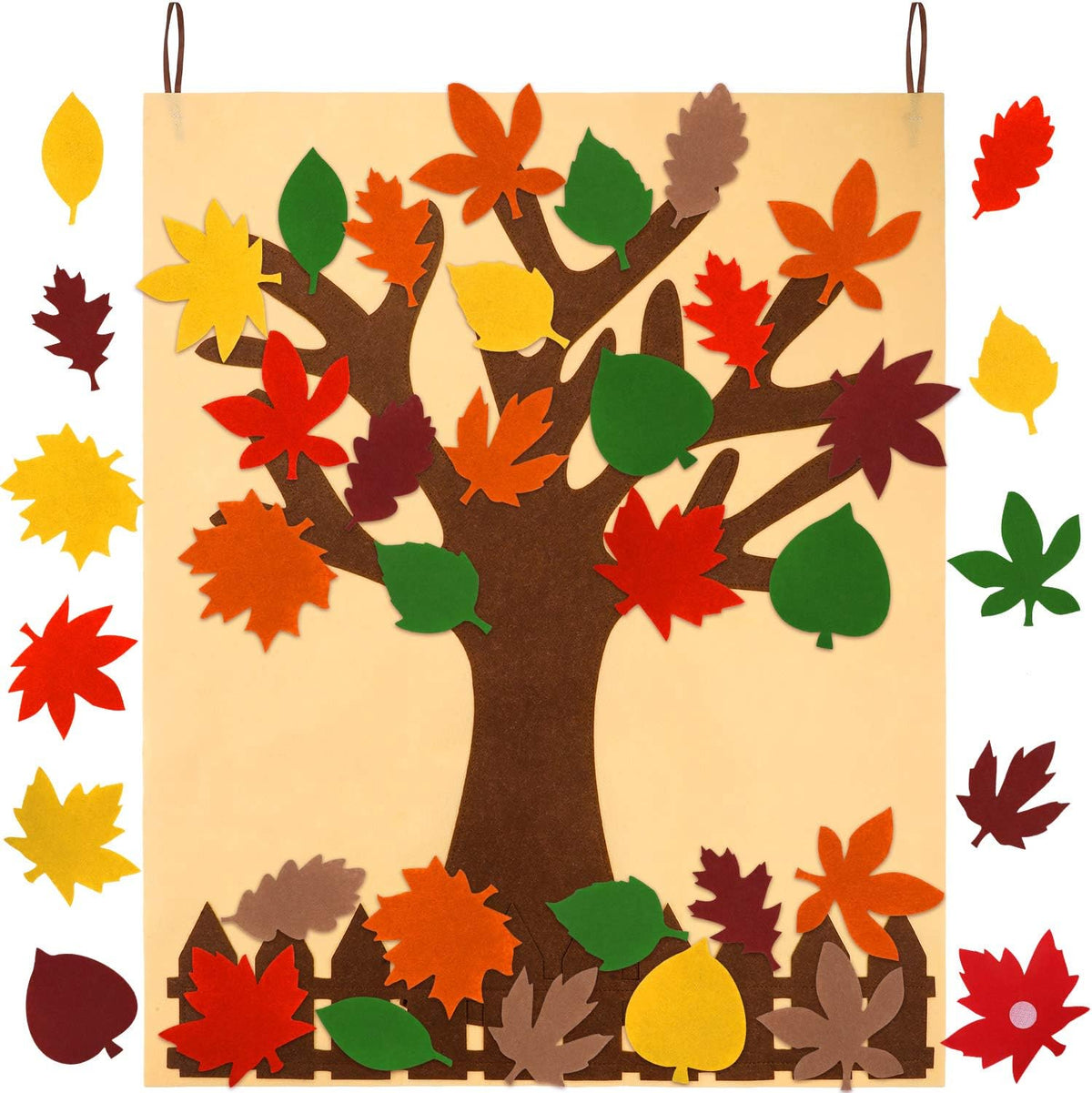Boao Fall Tree Craft Kit 60 Pcs Felt Autumn Leaves for Thanksgiving Decor