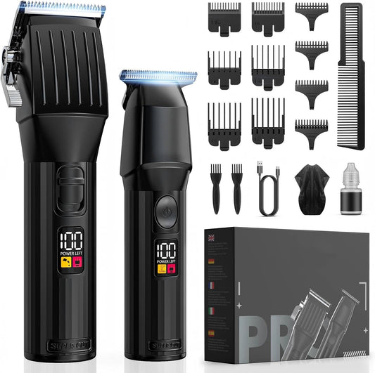 Professional Hair Clippers for Men Beard Trimmers Kit Zero Gapped Haircut Grooming Shaver Gift for Men Women Barber Kids (Black)