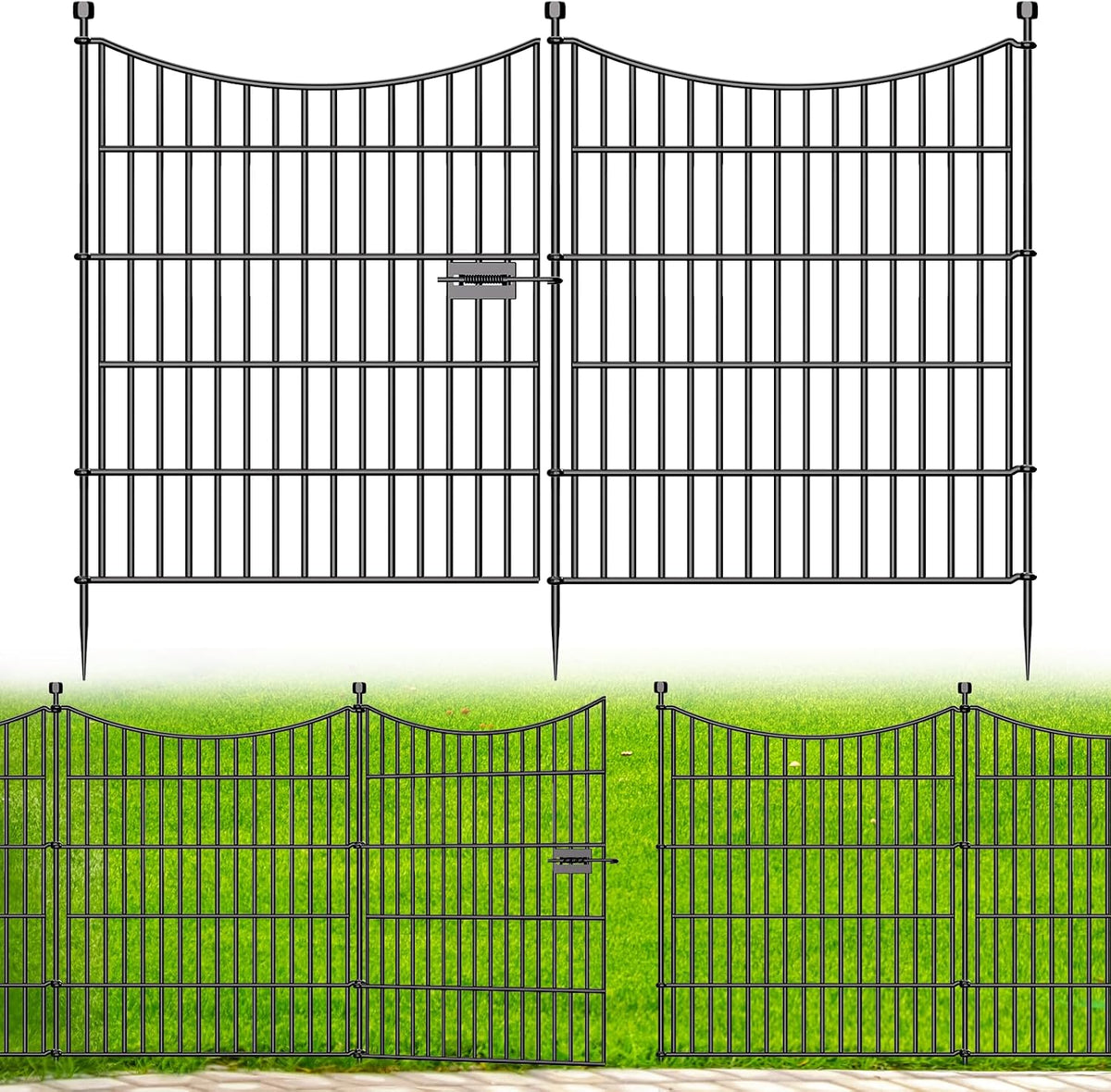 No Dig Dog Fence Outdoor for Yard with Gate, 32 In(H) X 23.6 Ft(L)