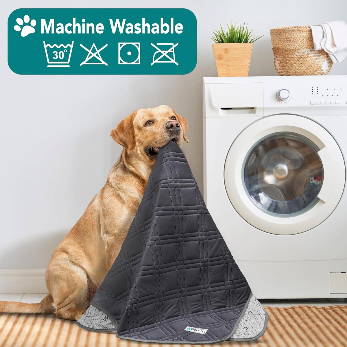Petami Waterproof Dog Cooling Mat Pet Pad for Crate Couch Bed, Grey, 60X80