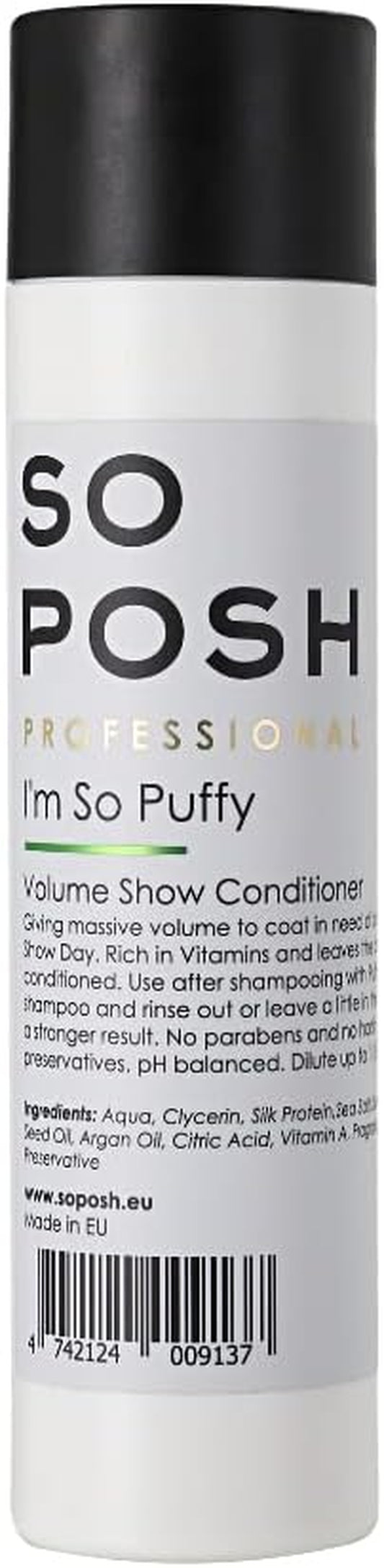 So Posh I'M so Puffy Dog Conditioner - with Silk Protein & Sea Salt, Perfect for Show Days for Poodles, Pomeranians Etc, Sulfate & Paraben Free, 1:10 Concentrate 8.4 Oz