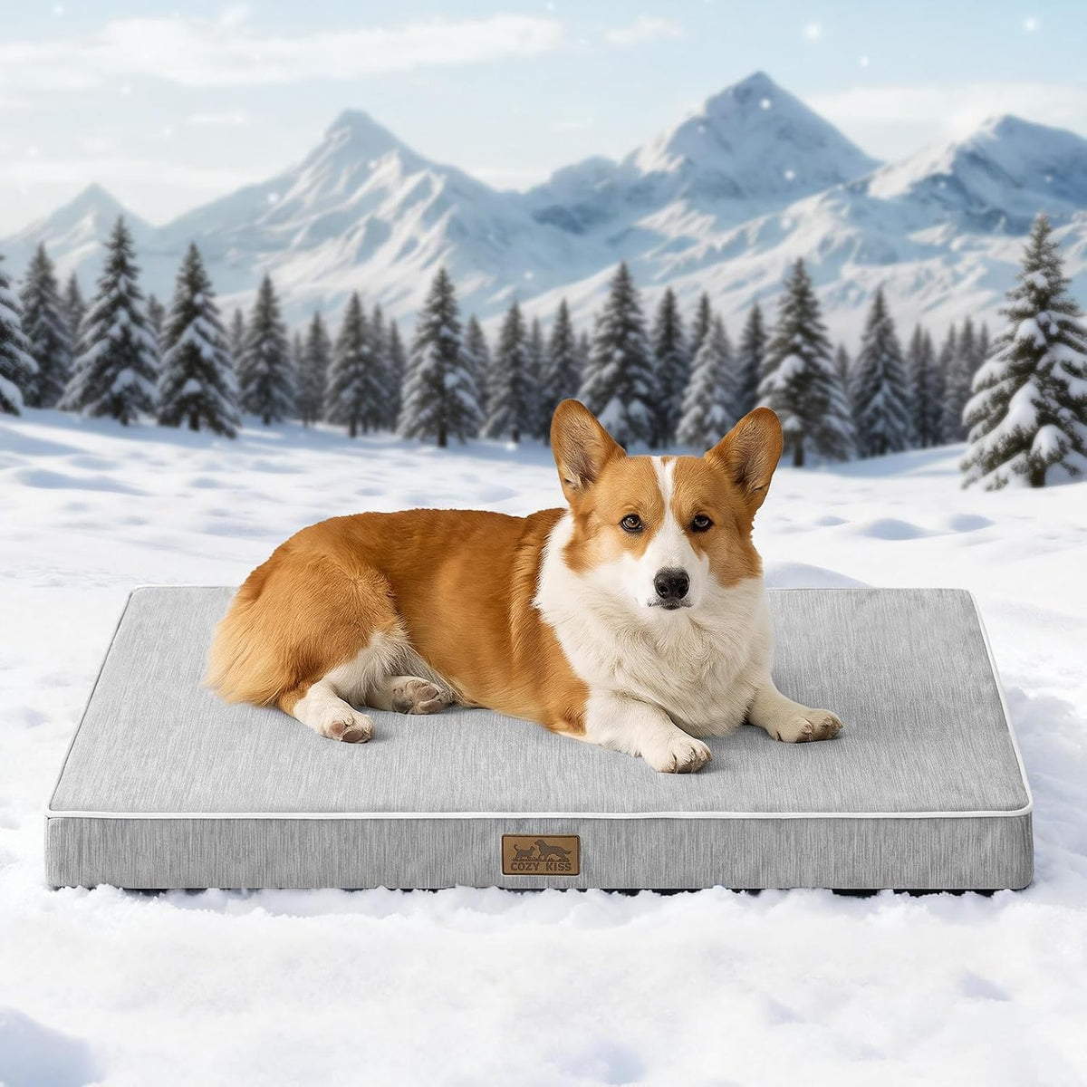 COZY KISS Cooling Orthopedic Dog Bed, Q-Max>0.5, Waterproof Lining, 36X27In