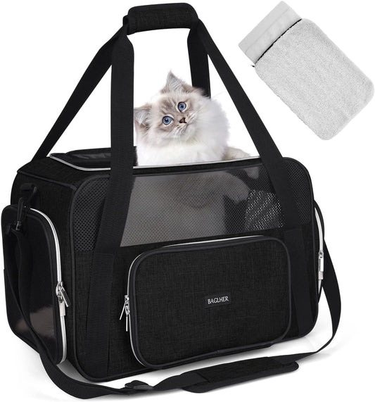 Pet Carrier for Cats & Small Dogs, Soft Sided Airline Approved Travel Carrier, Collapsible