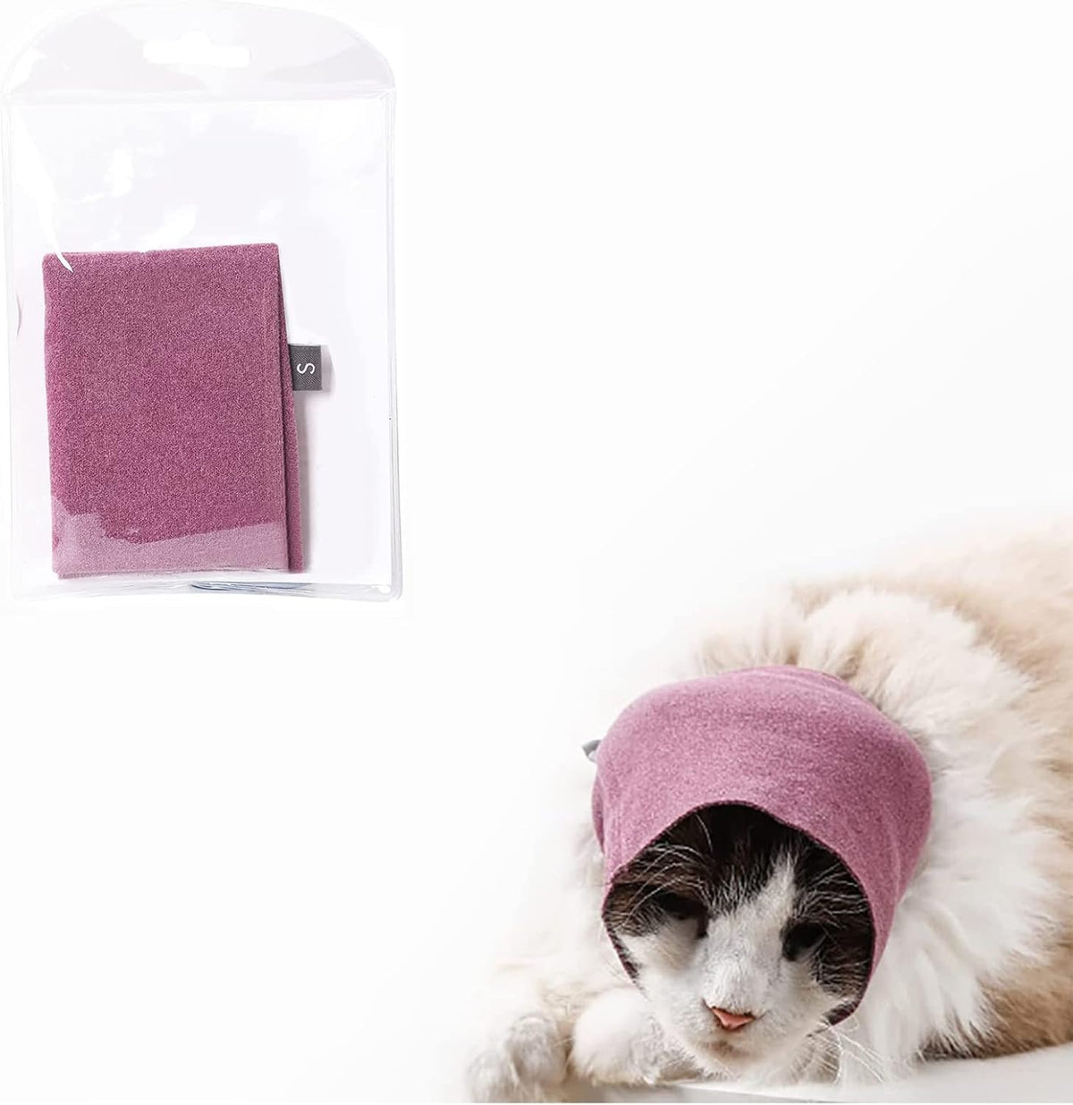 Dog Ear Cover for Anxiety Relief, Dog Calming Hood for Grooming and Bath Drying, Pet Cats and Dogs Ear Protector (Small)