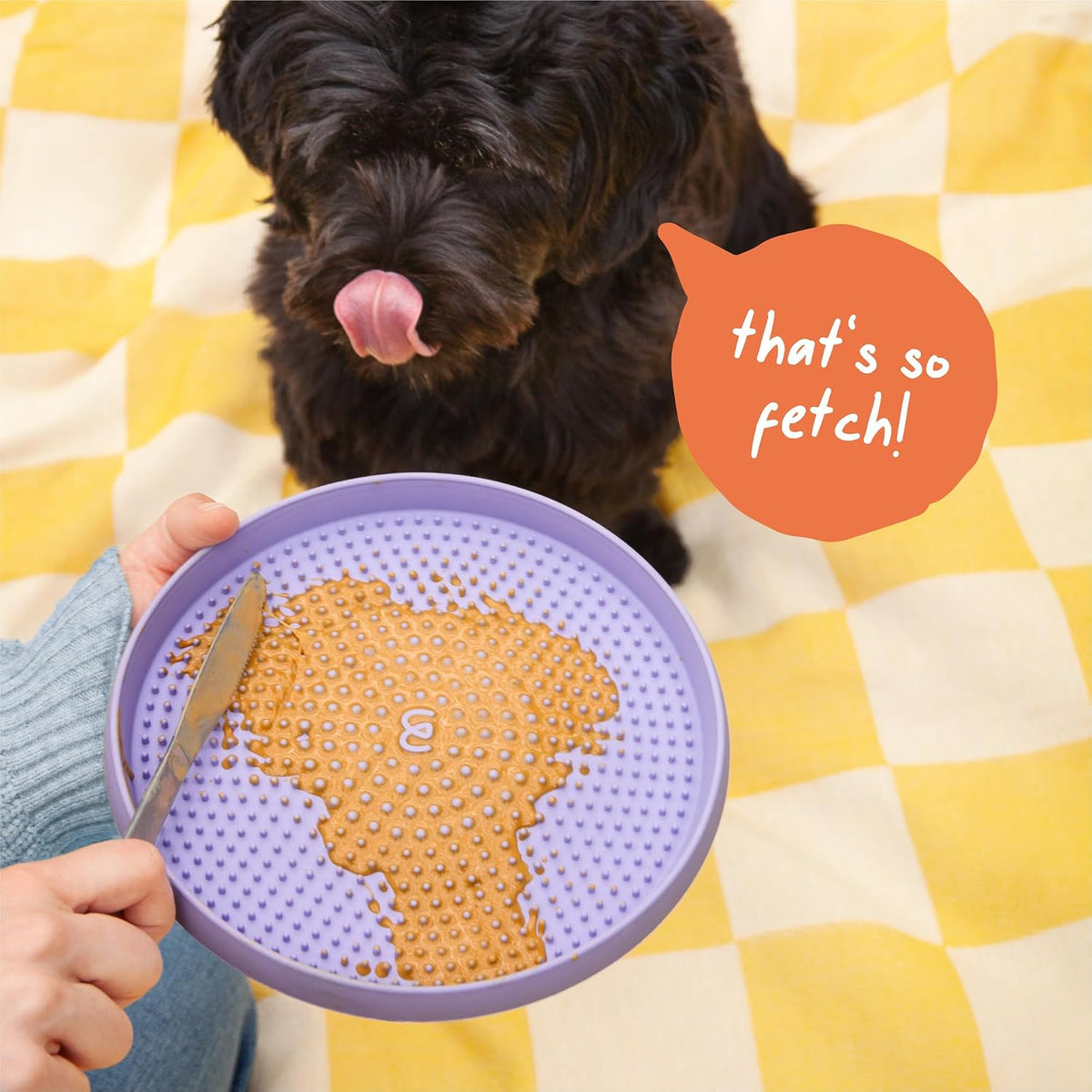WOOF Fly N' Feed Flying Disc & Lick Mat Dog Toy - Lavender