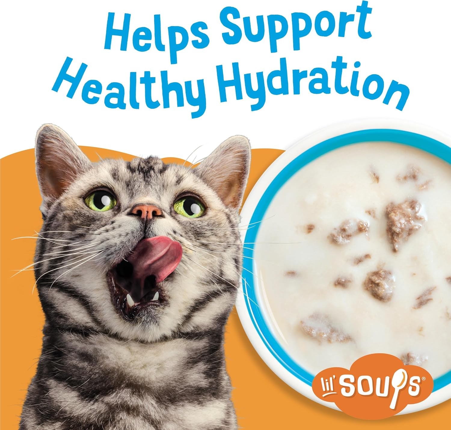 Purina Friskies Natural, Grain Free Lickable Cat Treats Lil’ Soups with Tuna in Chicken Broth - (Pack of 8) 1.2 Oz. Cups