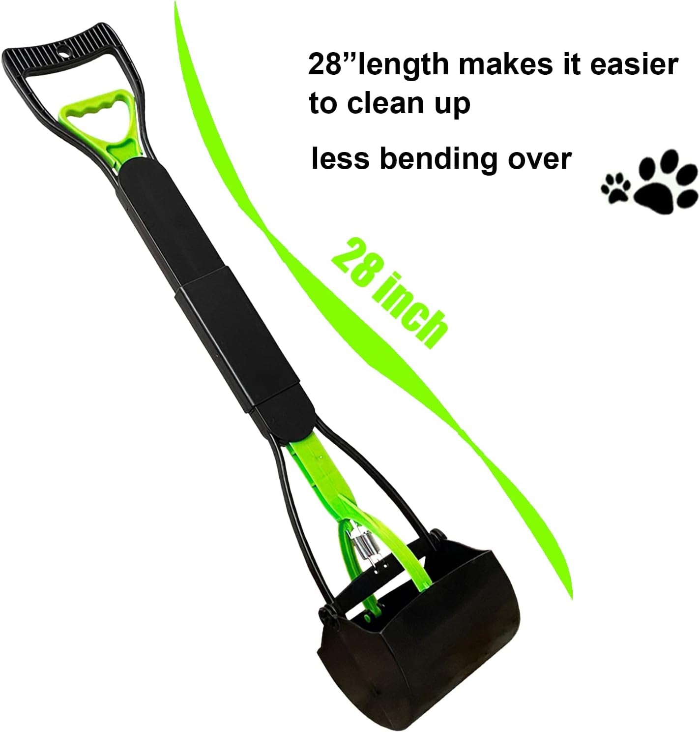 Ienjoyed 28" Large Pooper Scooper for Dogs, Heavy Duty Poop Scooper for Large Medium & Small Dog, Pet Dog Pooper Scooper for Grass & Gravel Pick Up