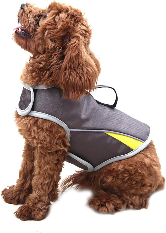 Dog Anxiety Jacket- Keep Calmig Vest Thunder Coat with D-Ring and Training Handle for Small Dogs(Grey)