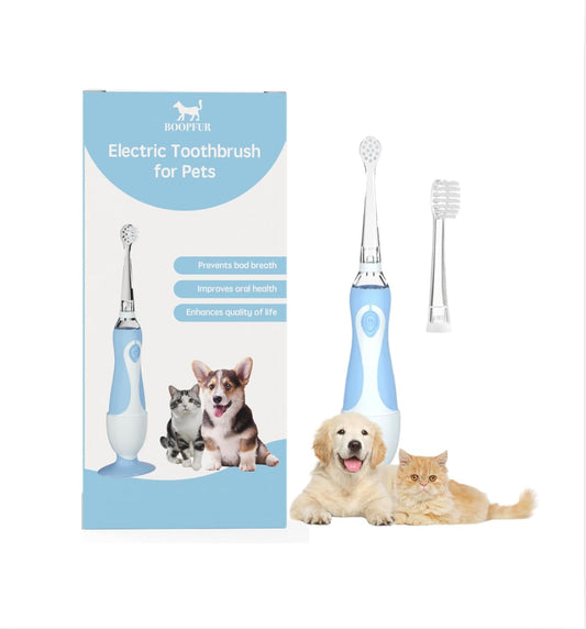 Dog Electric Toothbrush for Pets with Soft Bristles & LED Light - Fresh Breath, Dental Care, Easy Teeth Cleaning | Pet Electric Toothbrush for Dogs and Cats, Dog Tooth Brushing Kit, Tartar Stain
