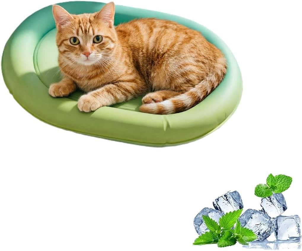 Cooling Pet Bed for Cats & Dogs,Waterproof & Scratch-Resistant Summer Sleep Pad (Medium for Cats)