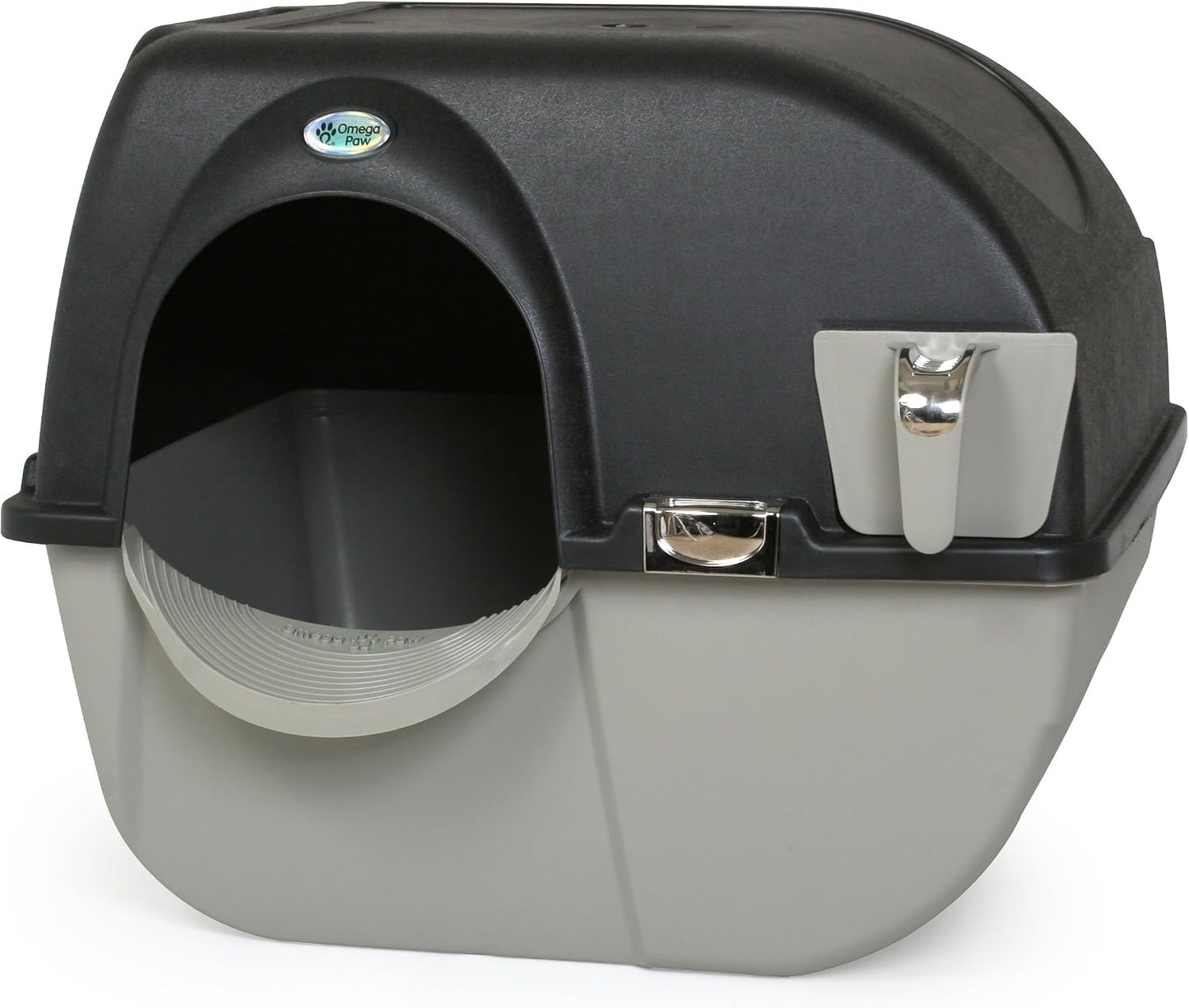 Omega Paw Elite Self Cleaning Roll 'N Clean Litter Box, Midnight Black, Large (EL-RA20-1)
