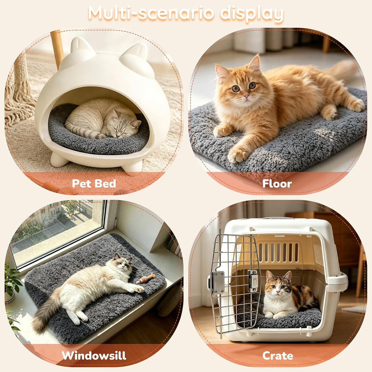 Mufico Self Warming Cat Bed Mats, Black, 19.6"X 15.7"
