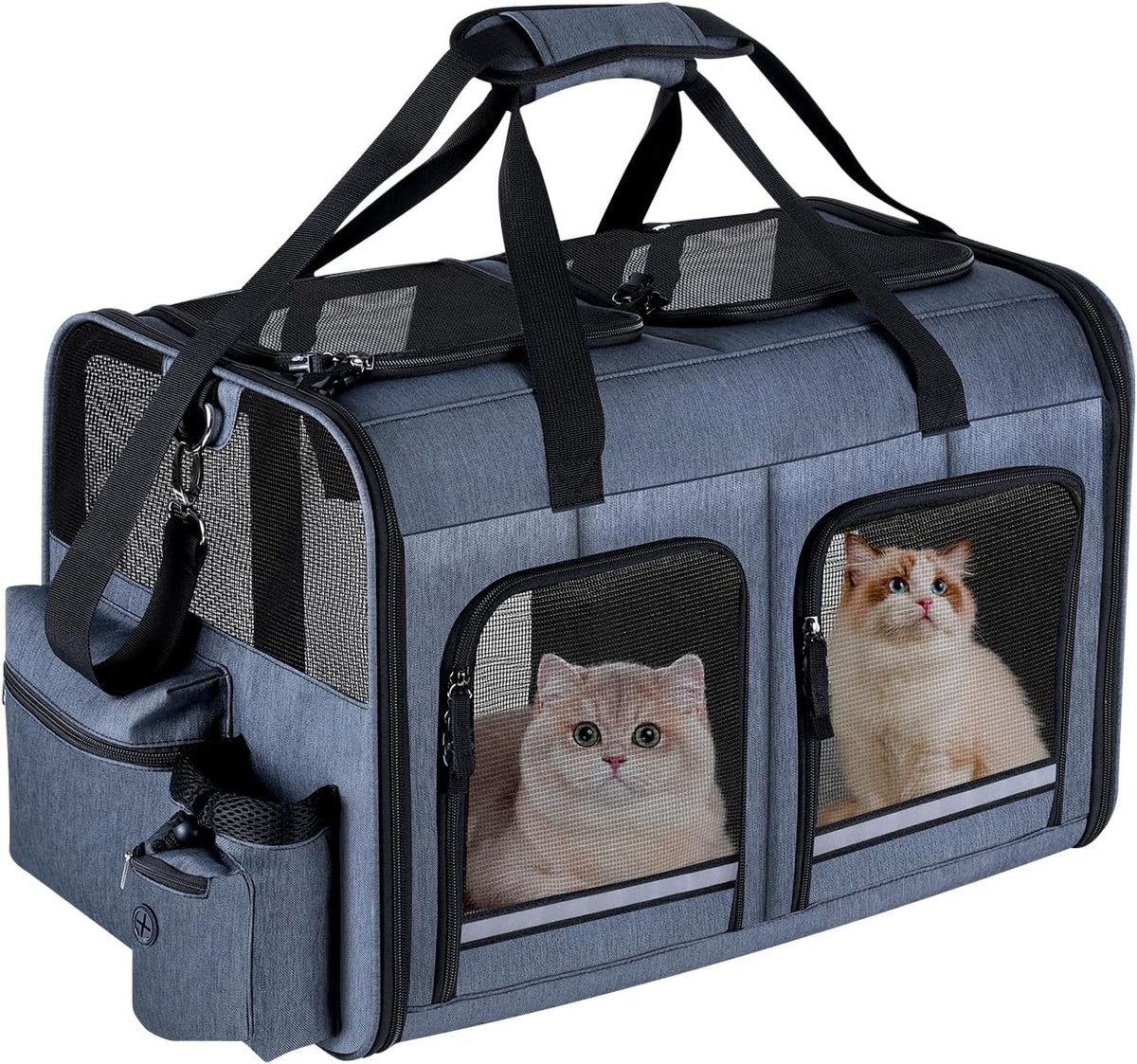 Cat Carrier for 2 Cats,Double Cat and Dual Dog Carrier Cabin for Two Pets