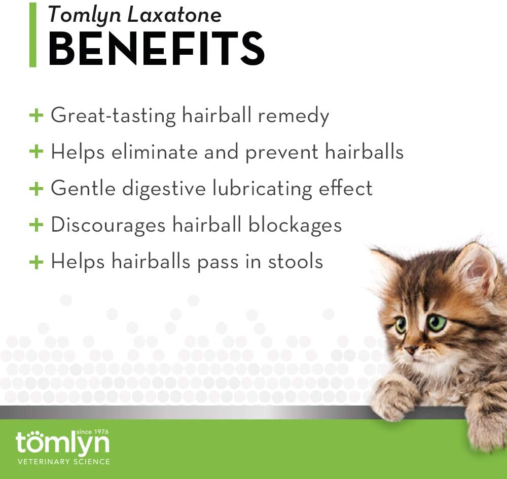 Tomlyn Laxatone Catnip-Flavored Hairball Remedy Gel for Cats, 4.25Oz