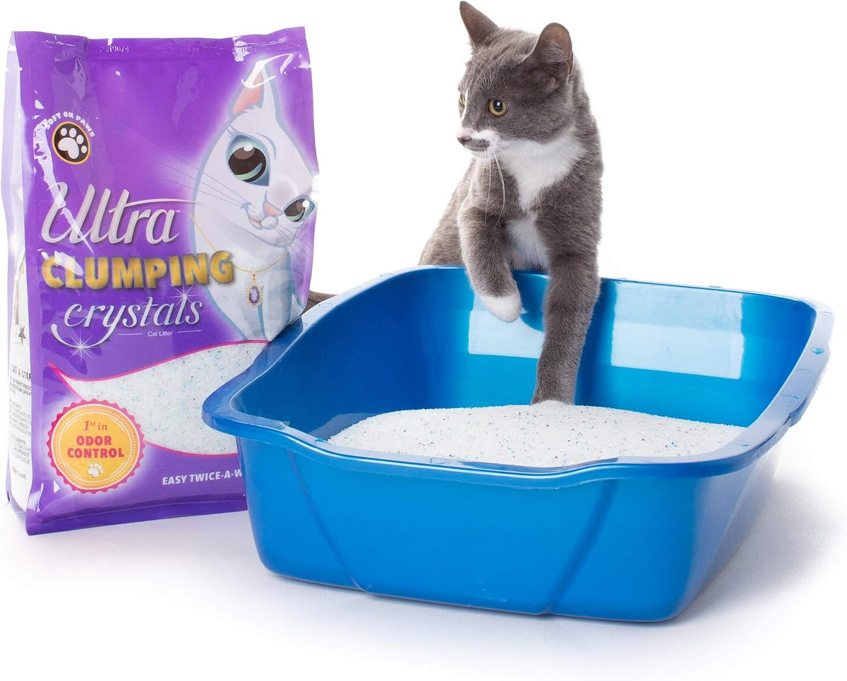 Ultra Pet Clumping Crystal Cat Litter, White Crystals with Multicolor Crystals, 5 Lbs (Pack of 2)