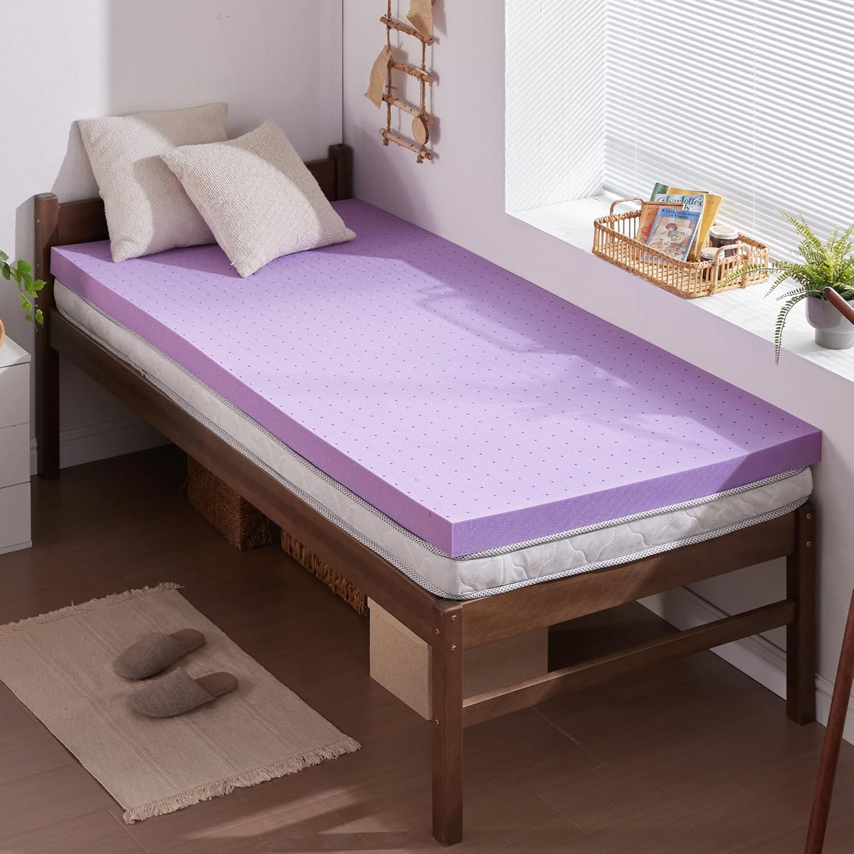 SINWEEK 2 Inch Gel Memory Foam Mattress Topper, Twin Size