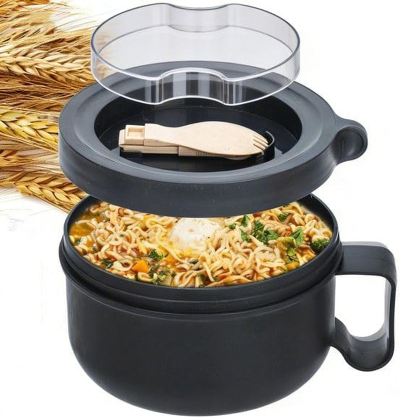 Ramen Bowl,Ramen Cooker,Microwave Ramen Bowl,Microwave Safe Soup Bowl,Portable Ramen Cooker, Instant Ramen Noodle Bowls for Home Office Dorm Apartment Motor Home Etc