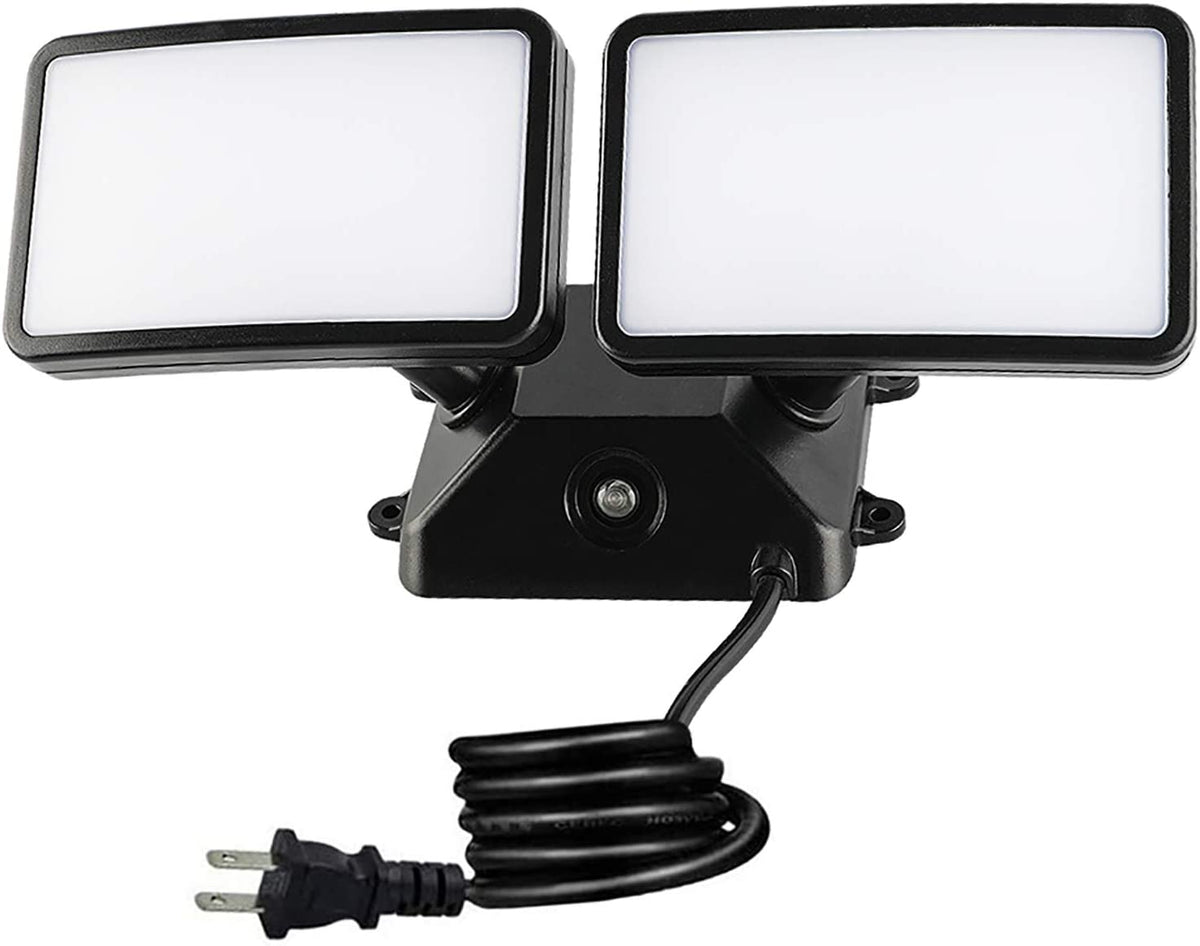 FAGUANGAO 18W Dusk to Dawn Plug-In Flood Light, 5000K 1600Lm IP55 Outdoor