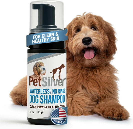 Petsilver Waterless Dog Shampoo, Sensitive Skin, Fragrance-Free, 5 Fl Oz