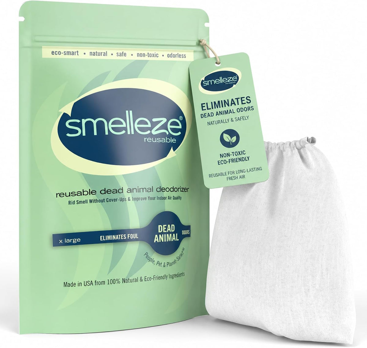 SMELLEZE Dead Animal Odor Eliminator for Home - Reusable Pouch