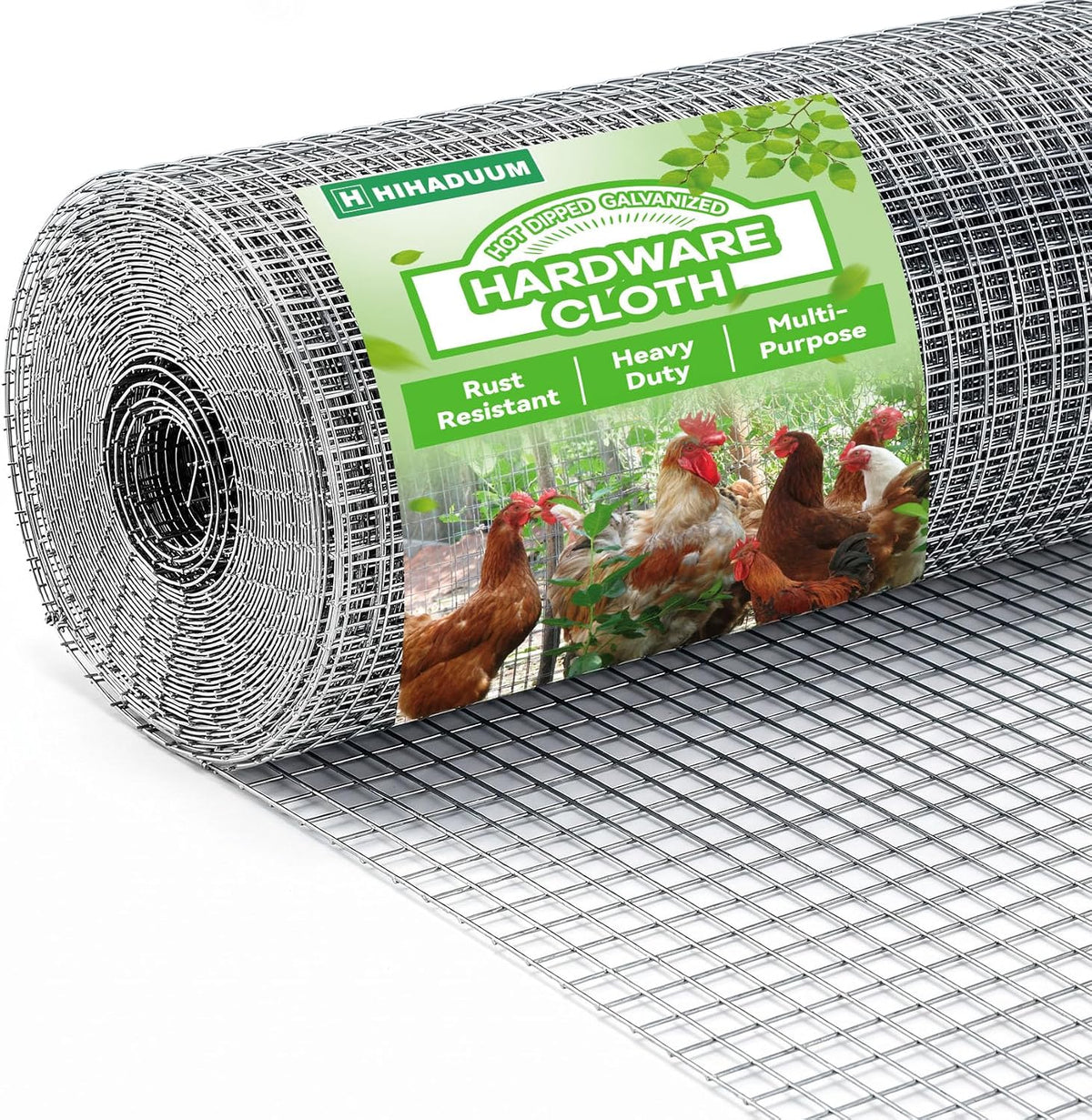 HIHADUUM 16'' X 20' Hardware Cloth 1/4 Inch 23 Gauge, Hot-Dip Galvanized after Welding, Chicken Coop Wire Fence Wire Mesh Screen, Rabbit/Snake Fences, Netting Wire Cloth Galvanized Wire Mesh Roll