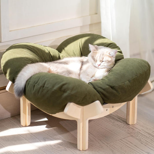 CHEERHOME PETS Elevated Cat Bed for Indoor Cats Couch Sofa Flower