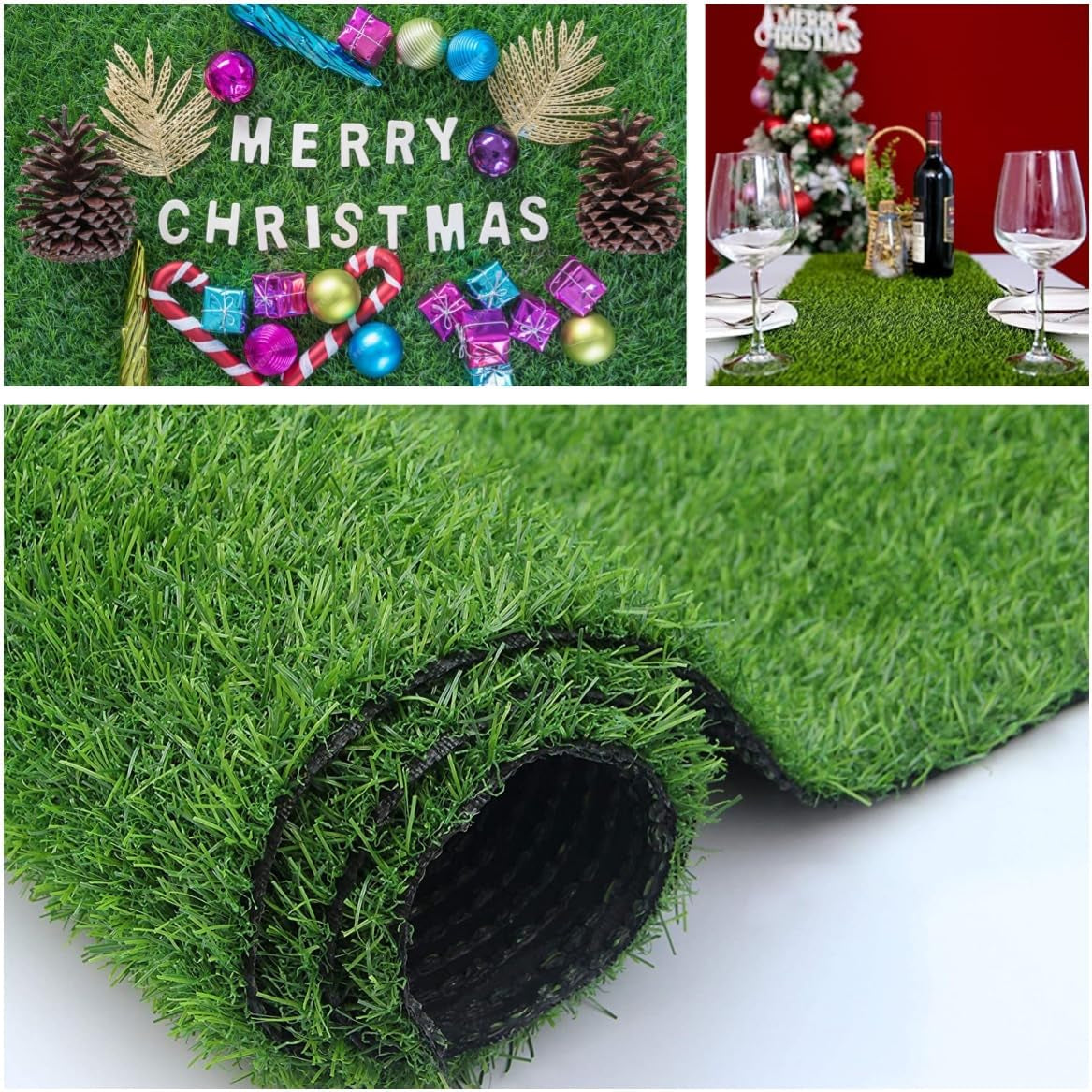 Petgrow Thick Artificial Grass 4 X 6Ft,0.7Inch Pile Height Green Soft Fake Faux Grass Turf Mat,Indoor Outdoor Garden Dogs Pet Synthetic Turf Carpet Doormat, Rubber Backed with Drainage Holes