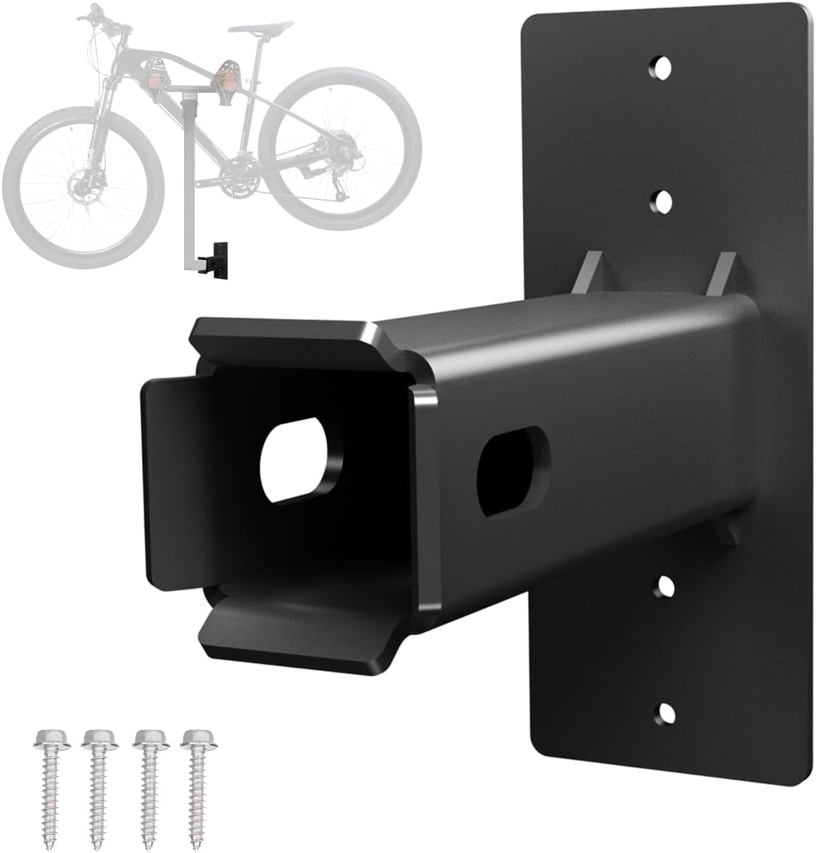 Wall Mount Bike Rack Hitch Cargo Carrier Bicycle Receiver Storage Store Hanging Garage Organizer Trailer Holder Accessories Bracket Heavy Duty Holds Max 300 Lbs Easy to Load Secure 2 Inch