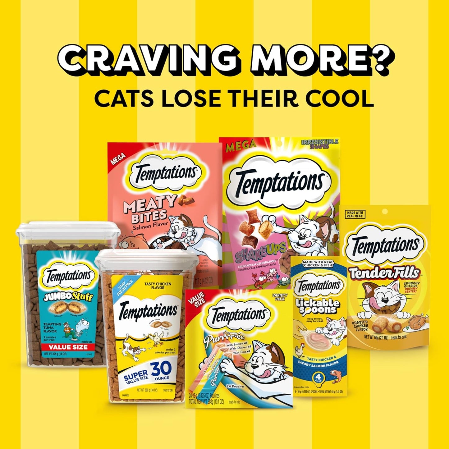 Temptations Cat Treats, Classic Crunchy and Soft Cat Treats, Catnip Fever Flavor, Catnip Treats, 30 Oz. Tub